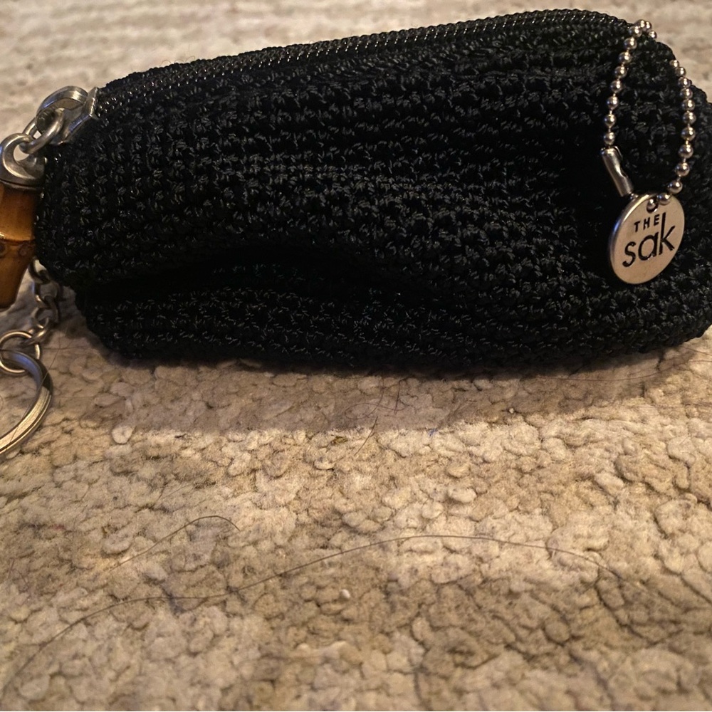 The Sak Black Crochet Pouch